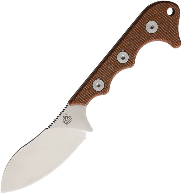QSP Knives Neckmuk Brown Micarta D2 Steel Fixed Blade Neck Knife w/ Sheath 125E