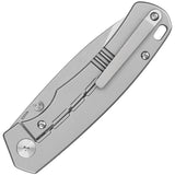 QSP Knife Puffin Framelock Gray Titanium & Carbon Fiber Folding Knife 127F1