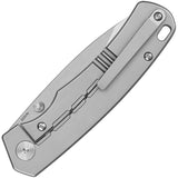 QSP Knife Puffin Framelock Gray Titanium & Carbon Fiber Folding Knife 127G1