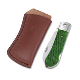 QSP WORKER Green Folding Pocket Knife + Sheath