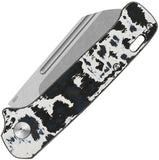 QSP Knife Penguin Slip Joint White Storm Carbon Fiber Folding 20CV Knife 130SJG1