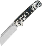 QSP Knife Penguin Slip Joint White Storm Carbon Fiber Folding 20CV Knife 130SJG1