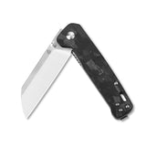QSP Penguin Shredded Carbon Fiber D2 Folding Pocket Knife 130t