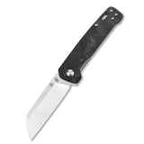 QSP Penguin Shredded Carbon Fiber D2 Folding Pocket Knife 130t
