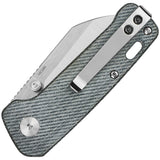 QSP Knife Penguin Mini Knife Linerlock Denim Micarta Folding 14C28N Blade 130XSB