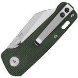 QSP Knife Penguin Mini Knife Linerlock Green Micarta Folding 14C28N Blade 130XSC