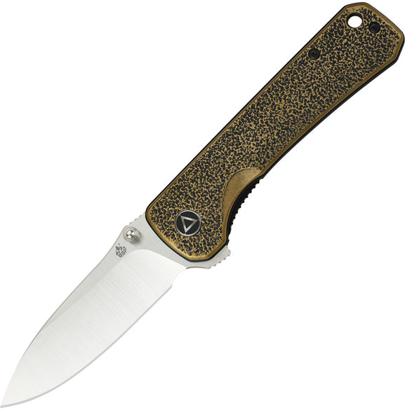 QSP Knife Hawk Linerlock Brass 14C28N Sandvik Folding Knife 131k