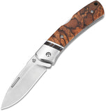 QSP Knives Mustang Raffir Wood Handle M390 Lockback Folding Knife 132