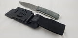 QSP BISON Blue Denim Jean Micarta D2 Fixed Blade Knife + Kydex 134B