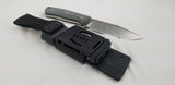 QSP BISON Blue Denim Jean Micarta D2 Fixed Blade Knife + Kydex 134B