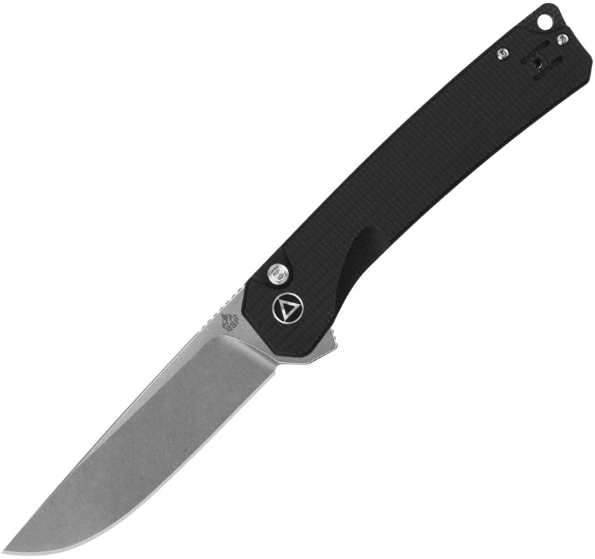 QSP Osprey XL Pocket Knife Button Lock Black Micarta Folding D2 Steel