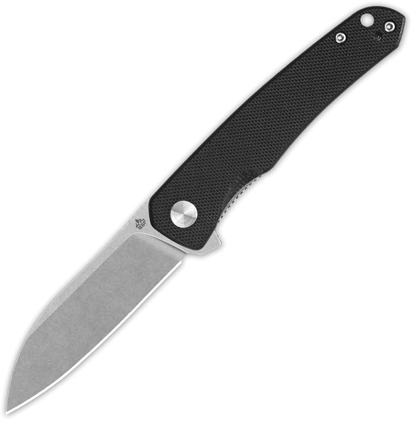 QSP Knife Otter Linerlock Black G10 Folding 14C28N Sheepsfoot Pocket Knife 140C1