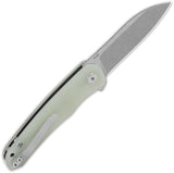 QSP Knife Otter Linerlock Jade G10 Folding 14C28N Sheepsfoot Pocket Knife 140D1