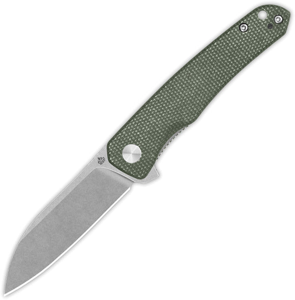 QSP Knife Otter Linerlock Green Micarta Folding 14C28N Steel Pocket Knife 140E1