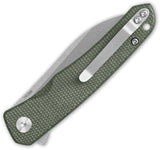 QSP Knife Otter Linerlock Green Micarta Folding 14C28N Steel Pocket Knife 140E1