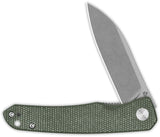 QSP Knife Otter Linerlock Green Micarta Folding 14C28N Steel Pocket Knife 140E1