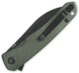QSP Knife Otter Linerlock Green Micarta Folding Black 14C28N Pocket Knife 140E2