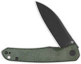 QSP Knife Otter Linerlock Green Micarta Folding Black 14C28N Pocket Knife 140E2