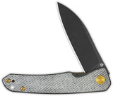 QSP Knife Otter Linerlock Denim Micarta Folding Black 14C28N Pocket Knife 140F2