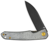 QSP Knife Otter Linerlock Denim Micarta Folding Black 14C28N Pocket Knife 140F2