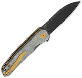 QSP Knife Otter Linerlock Denim Micarta Folding Black 14C28N Pocket Knife 140F2
