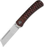 QSP Knife Hedgehog Pocket Knife Slip Joint Red Carbon Fiber Folding 14C28N 142D