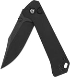 QSP Knife Grebe Button Lock Black G10 Folding 14C28N Clip Point Pocket Knife 147C2