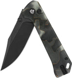 QSP Knife Grebe Button Lock Glow In The Dark Raffir Resin Folding S35VN Clip Pt Knife 147E2