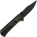 QSP Knife Grebe Button Lock Noble Raffir Resin Folding Black S35VN Clip Pt Pocket Knife 147F2