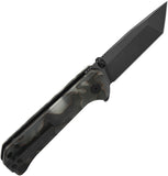 QSP Knife Grebe T Button Lock Glow In The Dark Raffir Resin Folding S35VN Tanto Knife 148E2