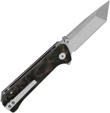 QSP Knife Grebe T Button Lock Noble Raffir Resin Folding S35VN Tanto Pocket Knife 148F1