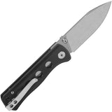 QSP Knife Canary Linerlock Black G10 Folding Stonewash 14C28N Pocket Knife 150A1