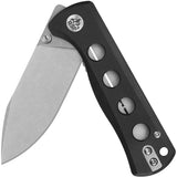 QSP Knife Canary Linerlock Black G10 Folding Stonewash 14C28N Pocket Knife 150A1