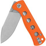 QSP Knife Canary Linerlock Orange G10 Folding 14C28N Drop Pt Pocket Knife 150B1