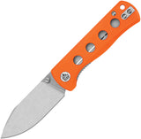 QSP Knife Canary Linerlock Orange G10 Folding 14C28N Drop Pt Pocket Knife 150B1