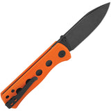 QSP Knife Canary Linerlock Orange G10 Folding Black 14C28N Pocket Knife 150B2