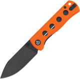QSP Knife Canary Linerlock Orange G10 Folding Black 14C28N Pocket Knife 150B2
