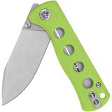 QSP Knife Canary Linerlock Neon Green G10 Folding 14C28N Pocket Knife 150C1