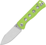 QSP Knife Canary Linerlock Neon Green G10 Folding 14C28N Pocket Knife 150C1