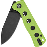 QSP Knife Canary Linerlock Neon Green G10 Folding Black 14C28N Knife 150C2