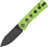 QSP Knife Canary Linerlock Neon Green G10 Folding Black 14C28N Knife 150C2