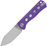 QSP Knife Canary Linerlock Purple G10 Folding 14C28N Drop Pt Pocket Knife 150D1