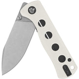 QSP Knife Canary Linerlock White G10 Folding Stonewash 14C28N Pocket Knife 150G1
