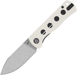 QSP Knife Canary Linerlock White G10 Folding Stonewash 14C28N Pocket Knife 150G1
