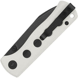 QSP Knife Canary Linerlock White G10 Folding Black 14C28N Pocket Knife 150G2