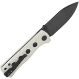 QSP Knife Canary Linerlock White G10 Folding Black 14C28N Pocket Knife 150G2