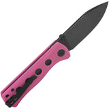 QSP Knife Canary Linerlock Pink G10 Folding Black 14C28N Pocket Knife 150H2
