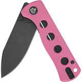 QSP Knife Canary Linerlock Pink G10 Folding Black 14C28N Pocket Knife 150H2