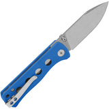 QSP Knife Canary Linerlock Blue G10 Folding Stonewash 14C28N Pocket Knife 150I1