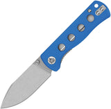 QSP Knife Canary Linerlock Blue G10 Folding Stonewash 14C28N Pocket Knife 150I1